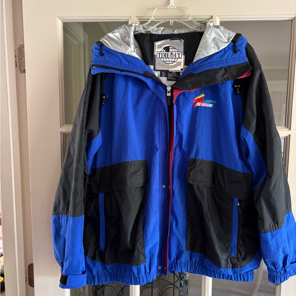 Vintage NASCAR Hooded Windbreaker Jacket size XL